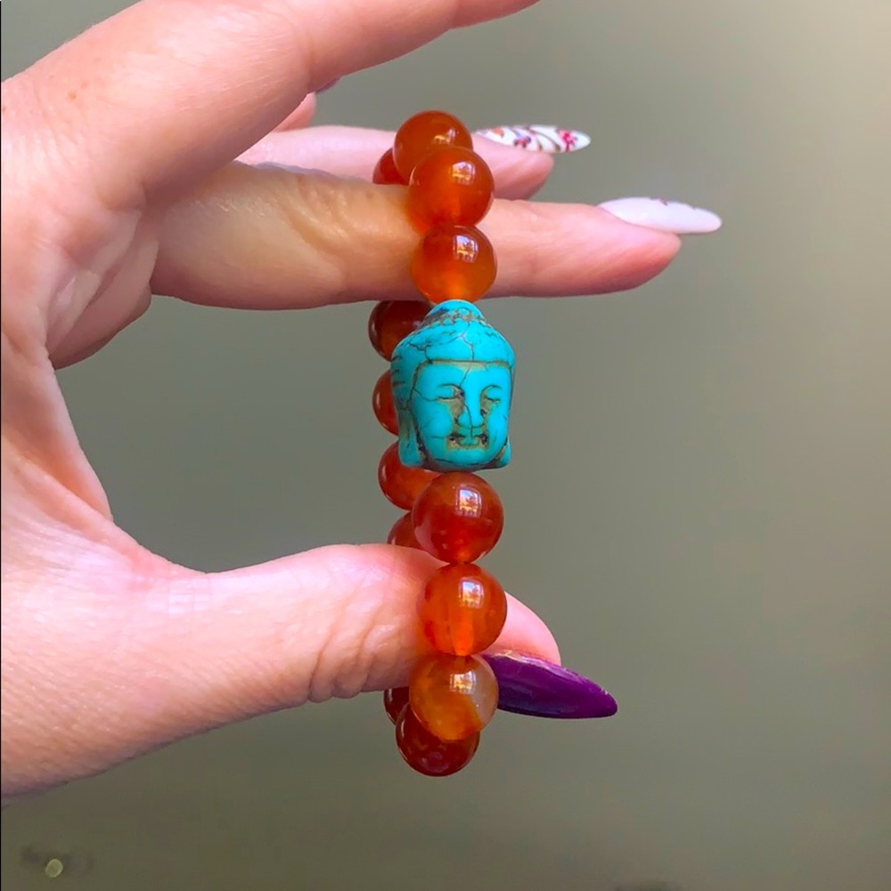 Carnelian Buddha bracelet